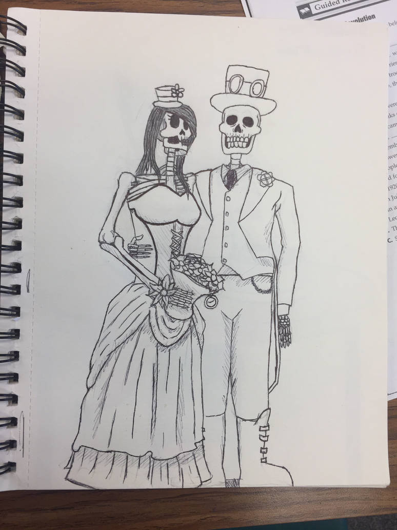 774x1033 Skeleton Couple - Skeleton Couple Drawing