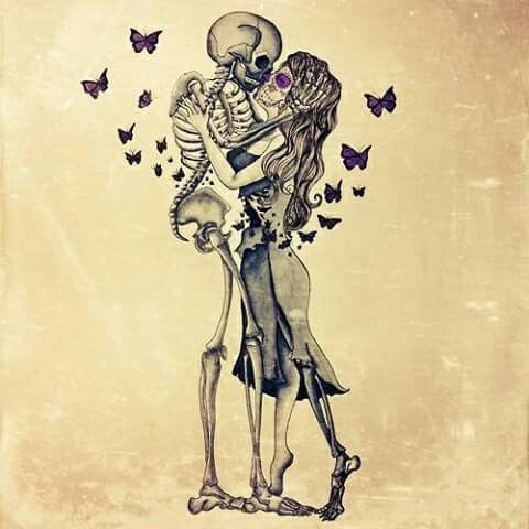 480x480 Skull Couple Sugar Skull His Hers - Skeleton Couple Drawing