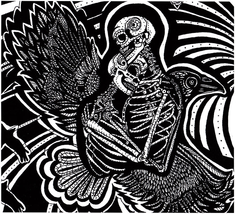 900x813 Soul Mates Drawing - Skeleton Couple Drawing