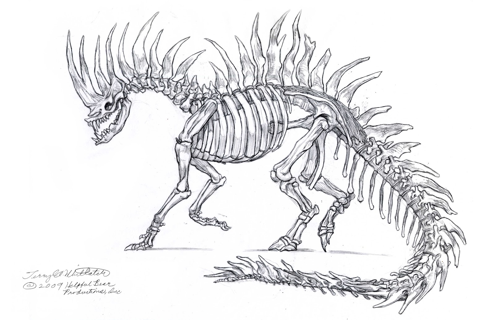 Раскраска скелетденозавра