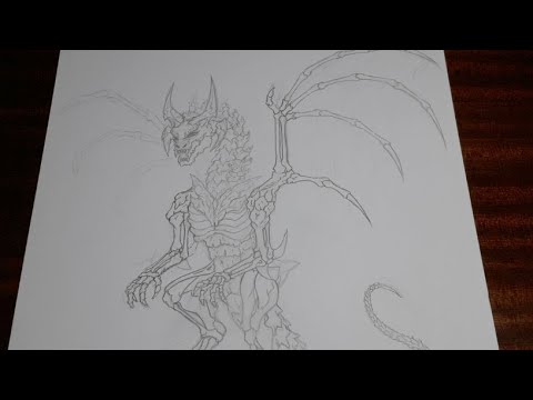 480x360 Drawing Skeleton Dragon - Skeleton Dragon Drawing
