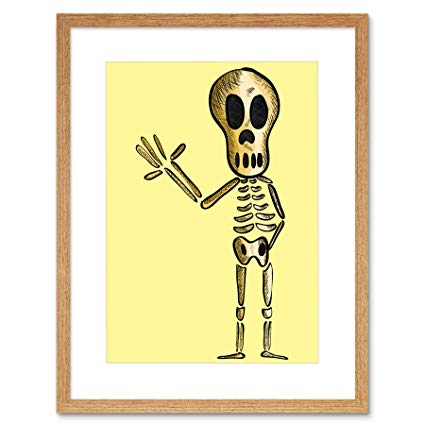 425x425 The Art Stop Painting Drawing Cartoon Skeleton Waving - Skeleton Drawing Cartoon