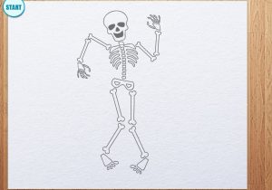 300x210 How To Draw A Skeleton Step - Skeleton Drawing Easy