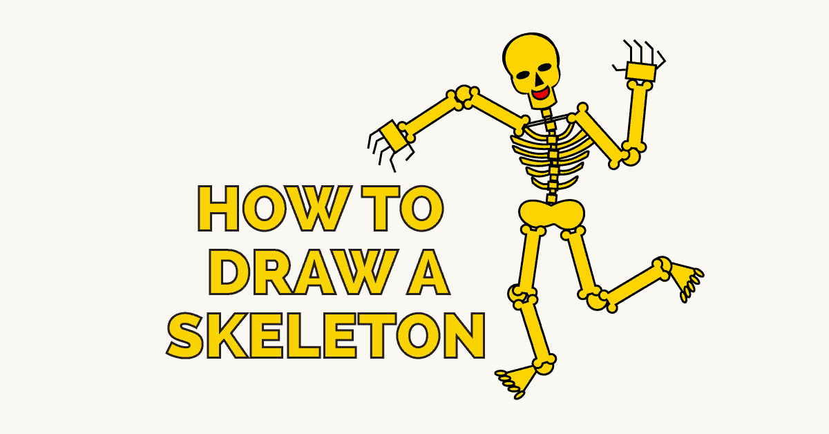 1200x628 How To Draw A Skeleton Easy Drawing Guides - Skeleton Drawing Easy