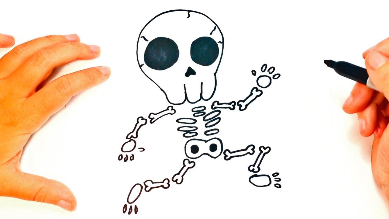 1280x720 how to draw a skeleton for kids skeleton easy draw tutorial - Skeleton Drawing Easy