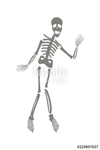 334x500 Drawing Of A Cute Cartoon Waving Skeleton Character Great - Skeleton Drawing Halloween