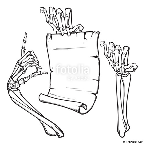 500x500 Halloween Design Elements Pair Of Skeleton Hands Pointing - Skeleton Drawing Halloween