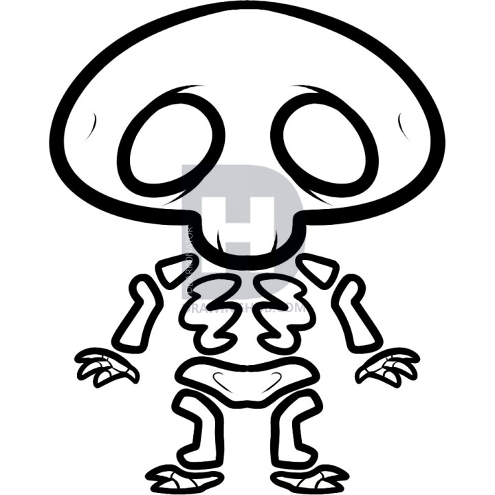 720x720 How To Draw A Skeleton For Kids, Step - Skeleton Drawing Step By Step
