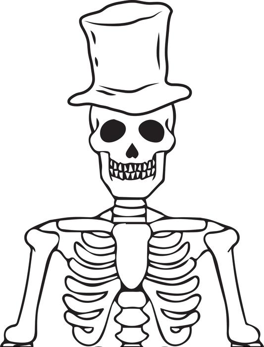 533x700 halloween skeleton drawing halloween skeleton coloring pages - Skeleton Drawing Step By Step
