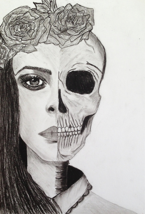 Skeleton Face Drawing At Paintingvalley Com Explore Collection