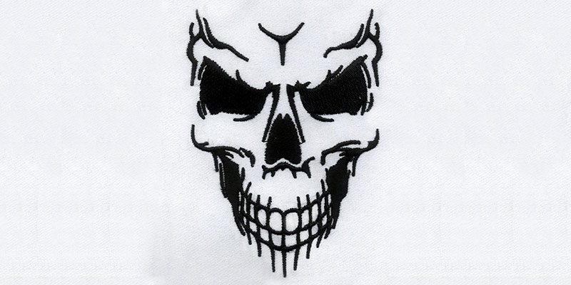 800x400 Online Custom Machine Embroidery Digitizing Vector Art Services - Skeleton Face Drawing