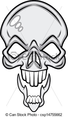 273x470 Scary Skull Vector Drawing Art Of Cartoon Scary Horrible Skull - Skeleton Face Drawing