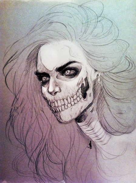 448x600 Skull Face Drawing - Skeleton Face Drawing