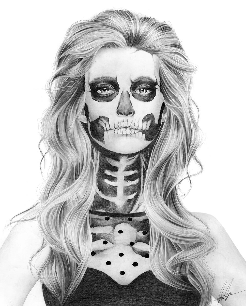 1000x1247 Bampw Sugar Skull Drawing Uploaded - Skeleton Face Drawing