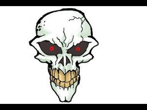 480x360 How To Draw A Scary Skull - Skeleton Face Drawing Easy