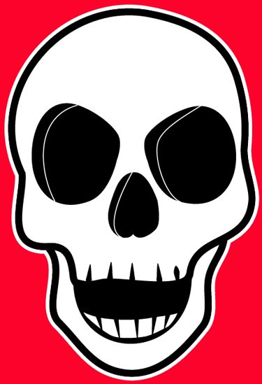 375x549 Easy Drawings Of Skulls Group With Items - Skeleton Face Drawing Easy