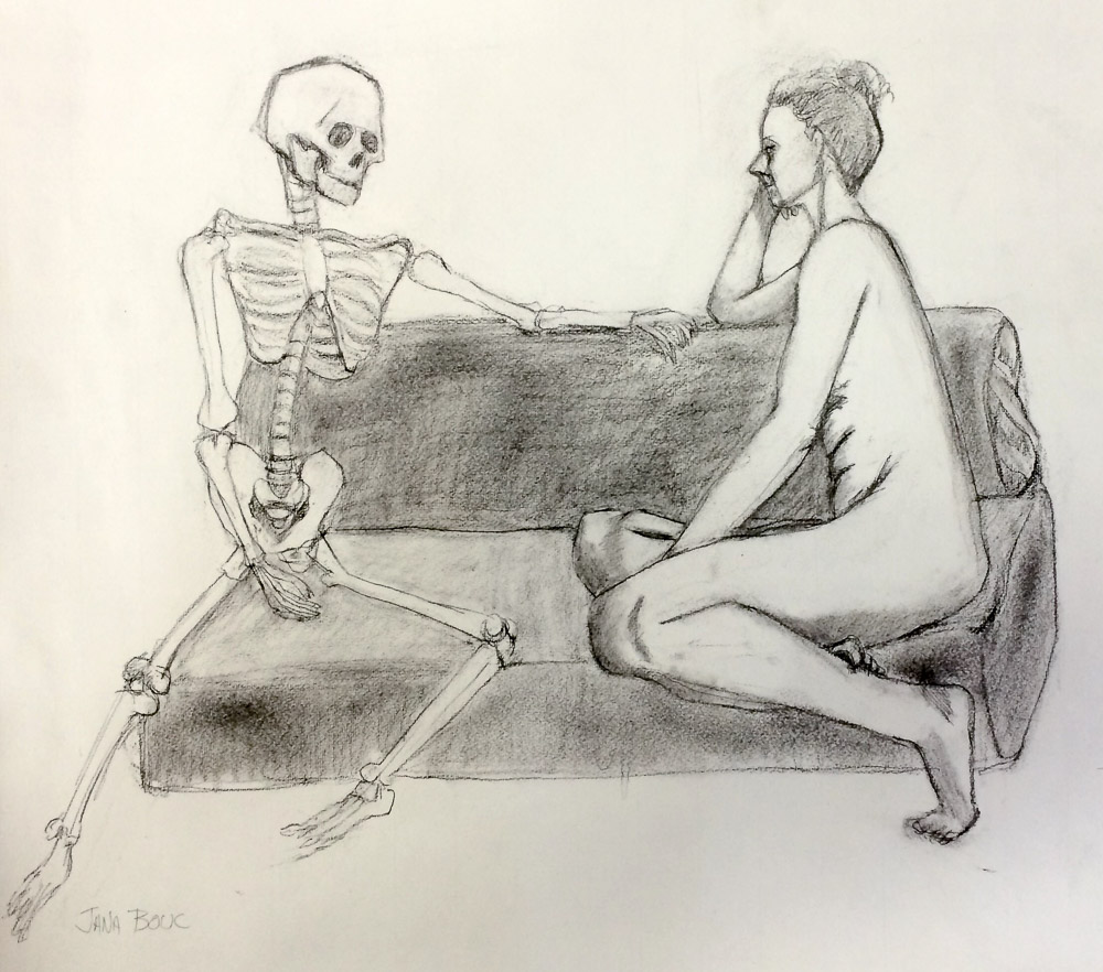 1000x882 happy halloween figure drawing date with a skeleton jana bouc - Skeleton Figure Drawing
