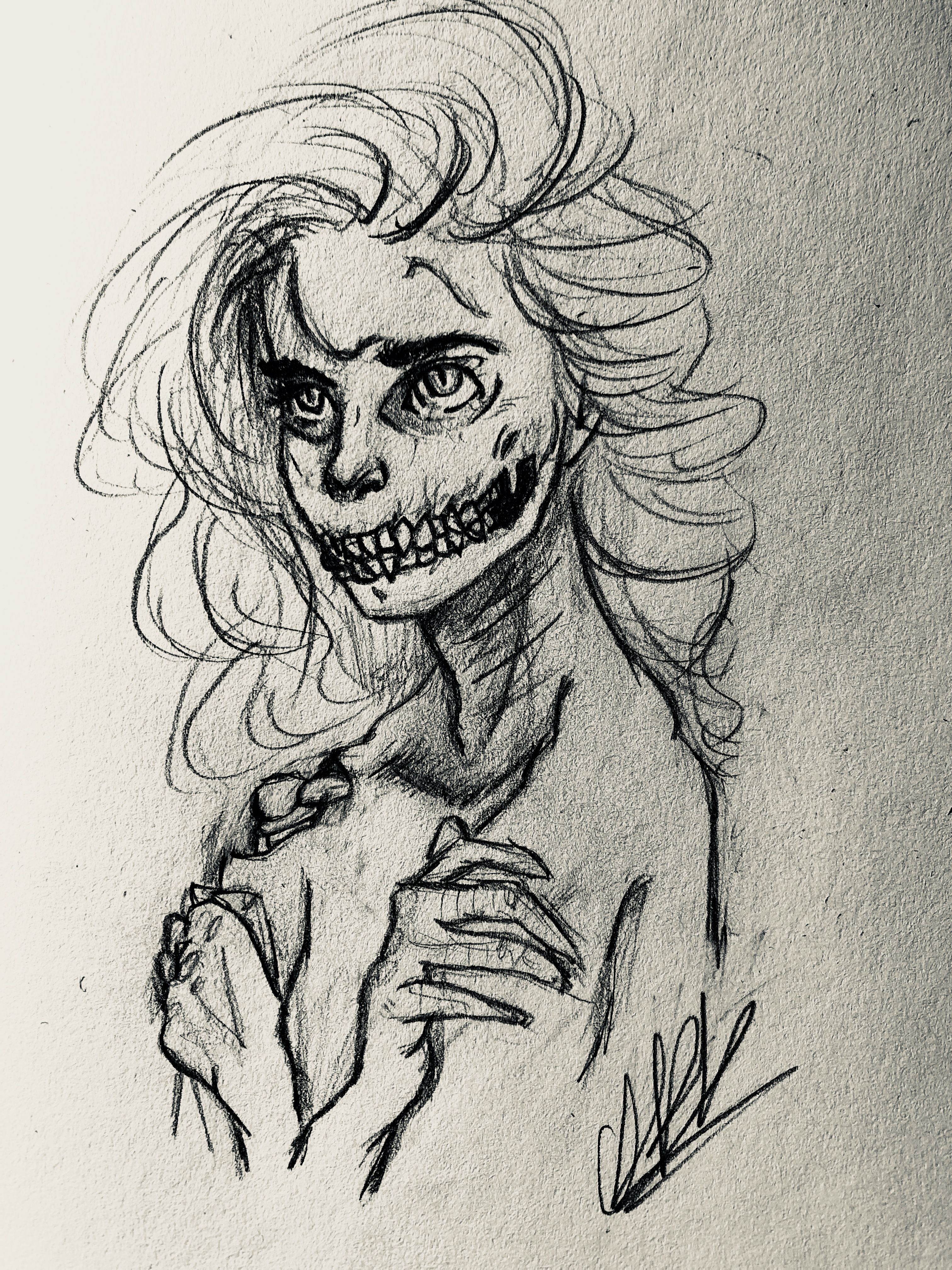3024x4032 Spain - Skeleton Girl Drawing