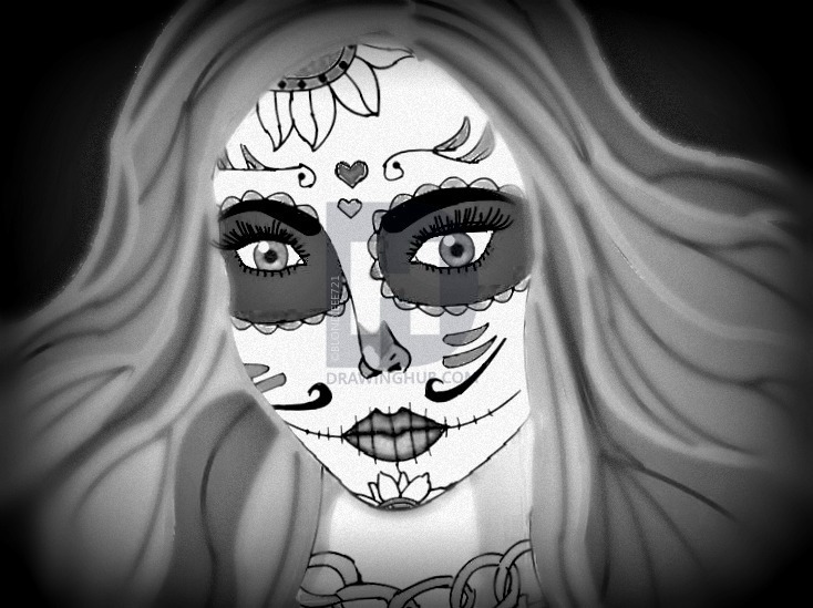 734x549 Skeleton Girl Drawing - Skeleton Girl Drawing