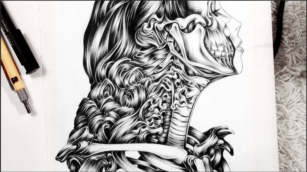 1280x720 Skeleton Girl Speed Drawing - Skeleton Girl Drawing