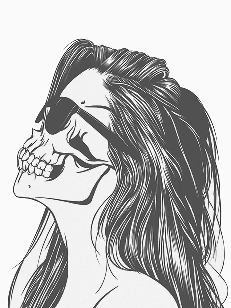 750x1000 Skeleton Girl T Shirt - Skeleton Girl Drawing