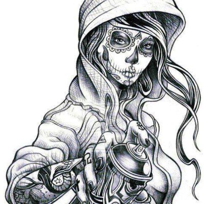 400x400 Skeleton Girl - Skeleton Girl Drawing