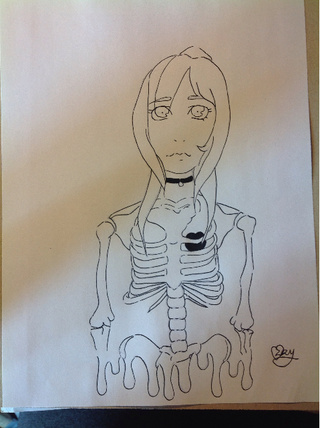 320x428 Skeleton Girl - Skeleton Girl Drawing