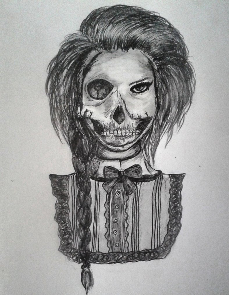 794x1024 Skeleton Face Tumblr - Skeleton Girl Drawing