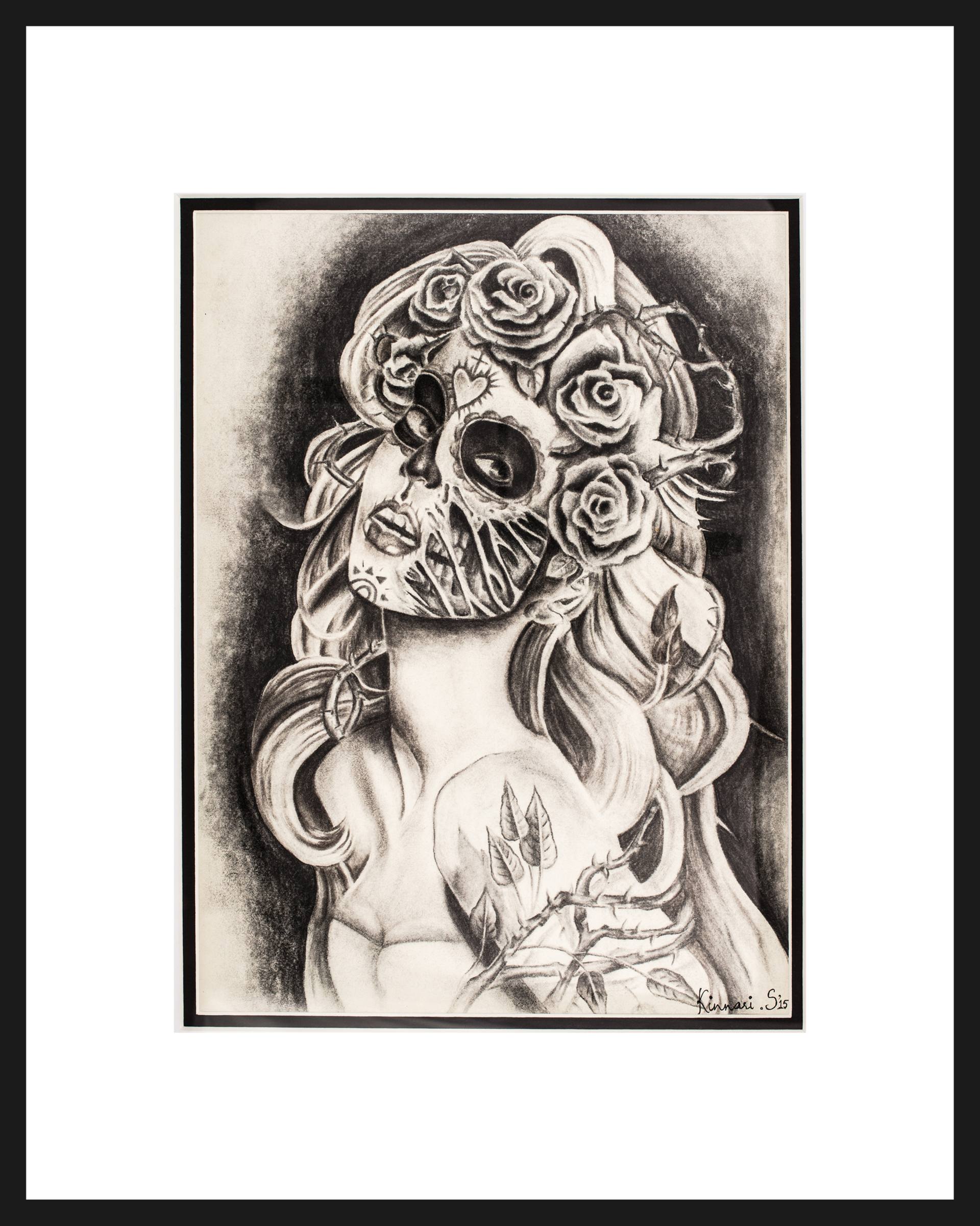 1920x2401 Charcoal Art, Beauty Of Skeleton Girl - Skeleton Girl Drawing