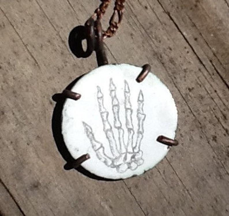 794x749 Skeleton Hand Bones Illustration Drawing On White Enameled Etsy - Skeleton Hand Drawing On Hand