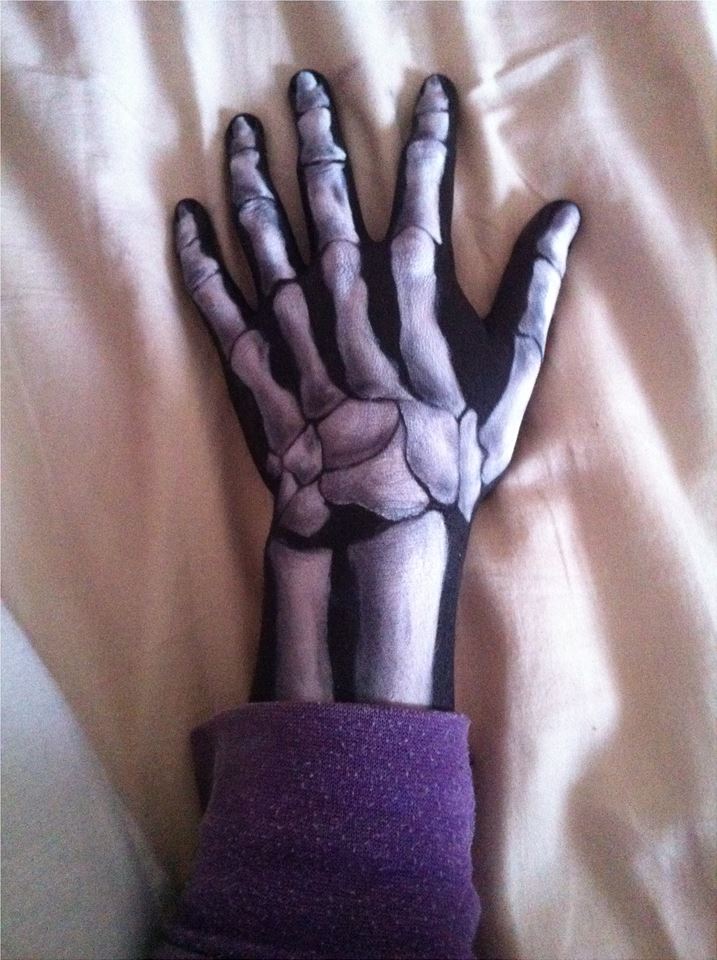 717x960 Tia Manning - Skeleton Hand Drawing On Hand
