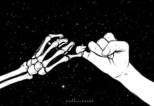 500x344 you promise shared - Skeleton Hand Drawing Tumblr
