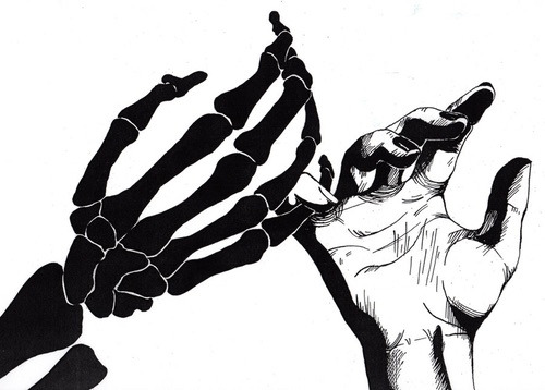 500x358 art tumblr indie grunge hand skin skeleton pale connection - Skeleton Hand Drawing Tumblr