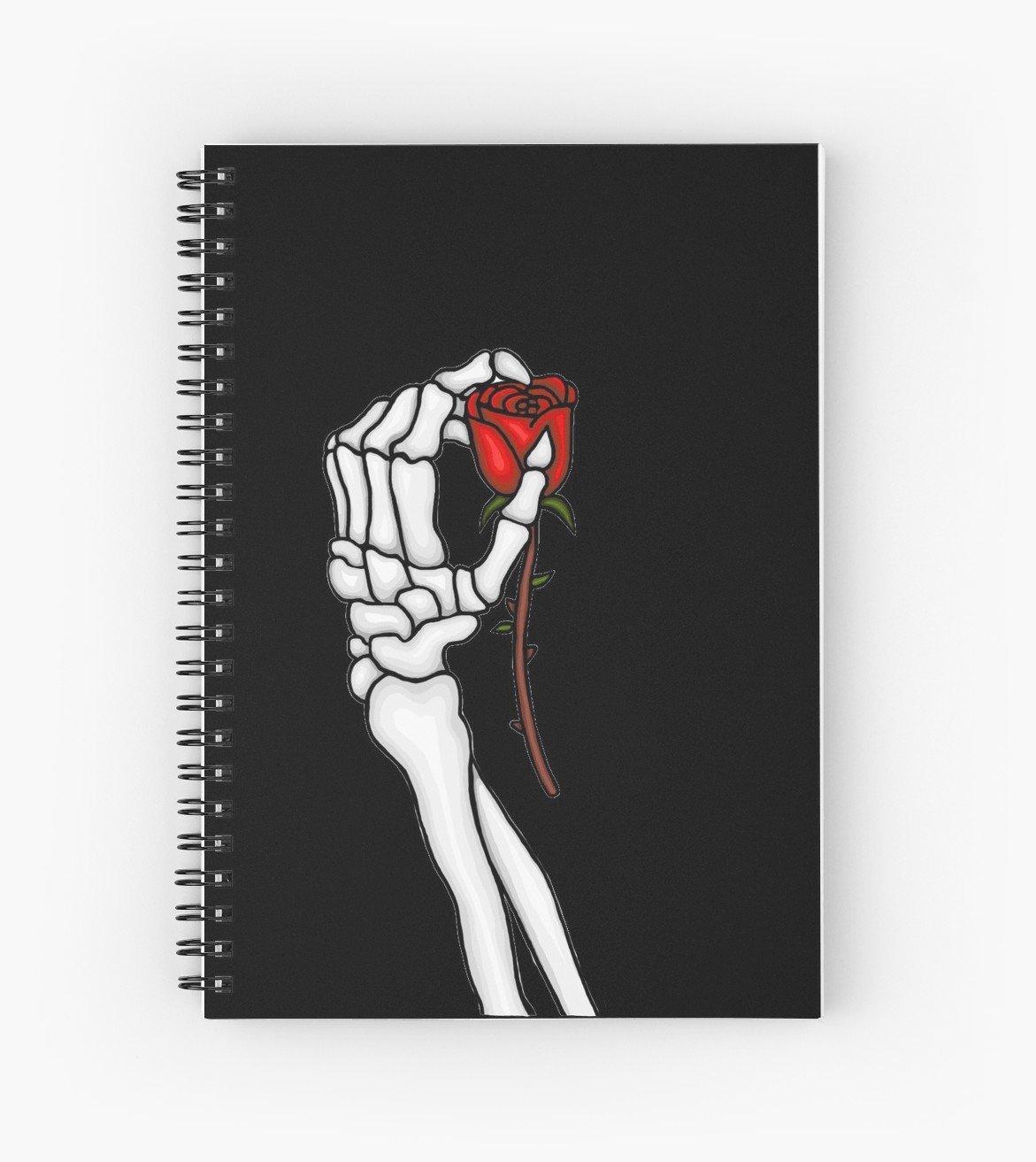 1171x1313 Skeleton Hand Holding Rose Spiral Notebooks - Skeleton Hand Holding Rose Drawing