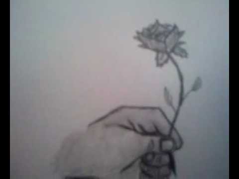 480x360 How To Draw A Hand Holding A Rose - Skeleton Hand Holding Rose Drawing