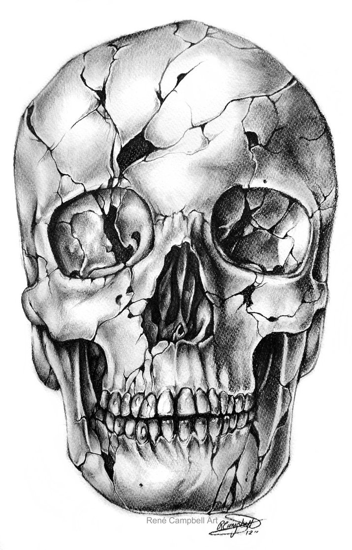 skeleton head draw