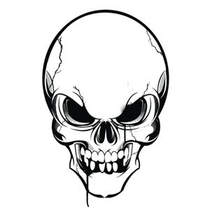 300x300 Skeleton Head Clipart Collection - Skeleton Head Drawing
