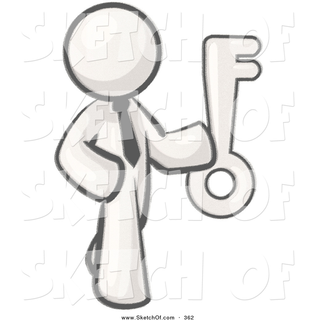 1024x1044 drawing of a sketched design mascot businessman holding a skeleton - Skeleton Key Drawing