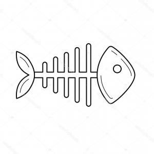 300x300 Photostock Vector Line Drawing Of A Spooky Skeleton Demon Vector - Skeleton Line Drawing