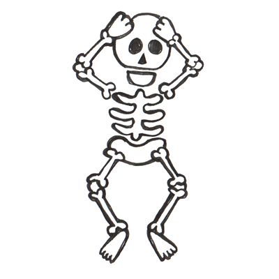 400x400 Cartoon Skeleton Images Group With Items - Skeleton Lying Down Drawing