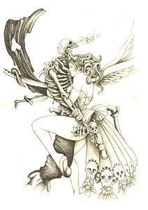 212x300 Pirate Skeleton Drawings Fine Art America - Skeleton Pirate Drawing