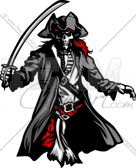 477x590 Raider Clipart Image Easy To Edit Vector Format - Skeleton Pirate Drawing