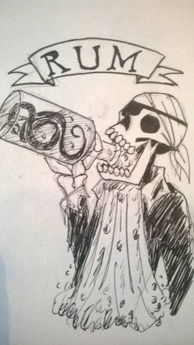 670x1193 Schnaps Drawing - Skeleton Pirate Drawing