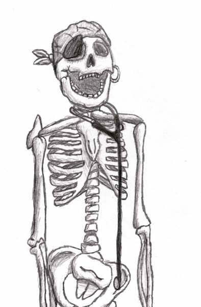 394x600 Skeleton Pirate Drawing Tribal Bull Skull Tattoojpg - Skeleton Pirate Drawing