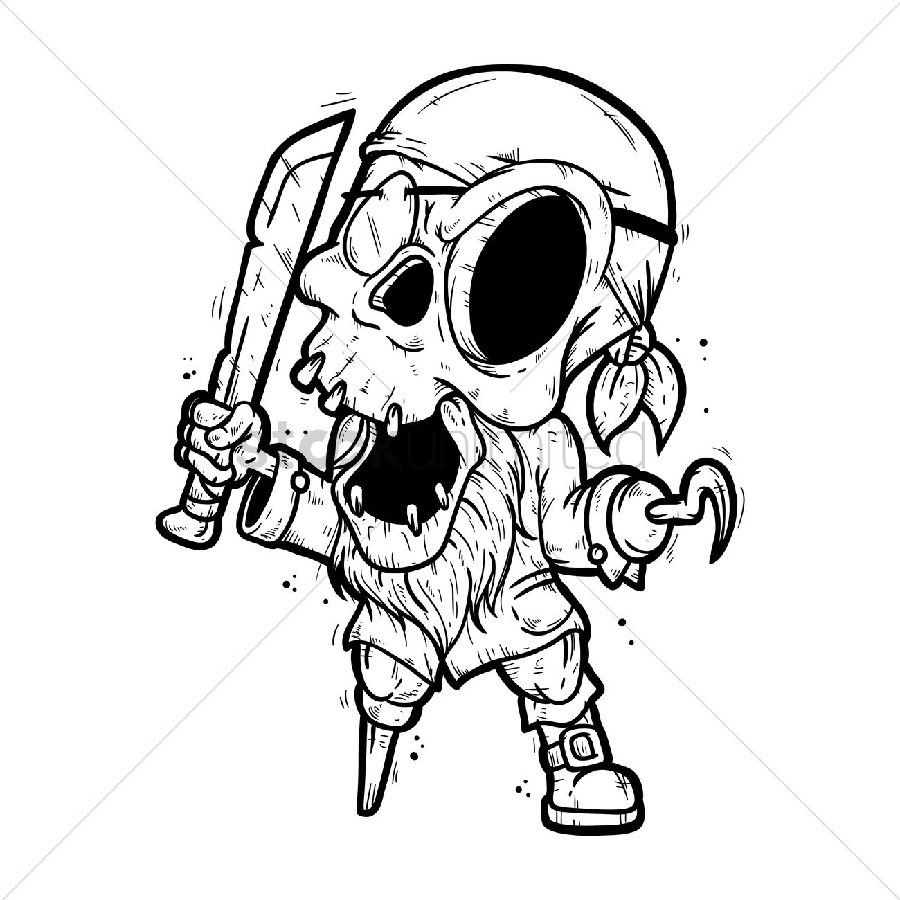 1300x1300 Skeleton Pirate Vector Image - Skeleton Pirate Drawing