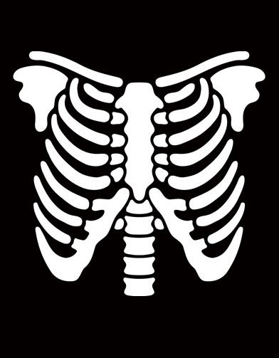 Skeleton Rib Cage With Heart Clip Art Ideas And Designs - Skeleton Ribs Dra...