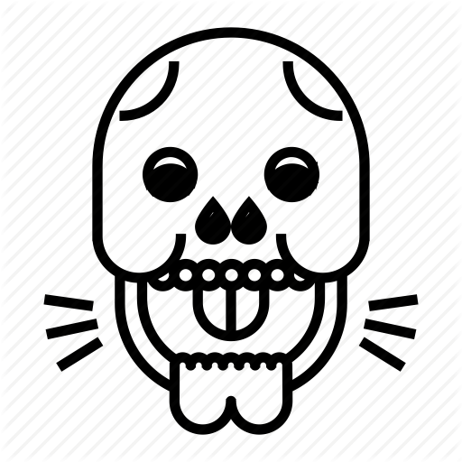 512x512 Character, Ghost, Halloween, Monster, Scary, Skeleton, Skull Icon - Skeleton Skull Drawing