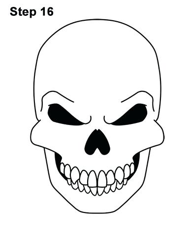 386x500 Drawn Skeleton Skull - Skeleton Skull Drawing