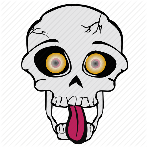 512x512 Cartoon, Haloween, Skeleton, Skull, Spooky Icon - Skeleton Skull Drawing
