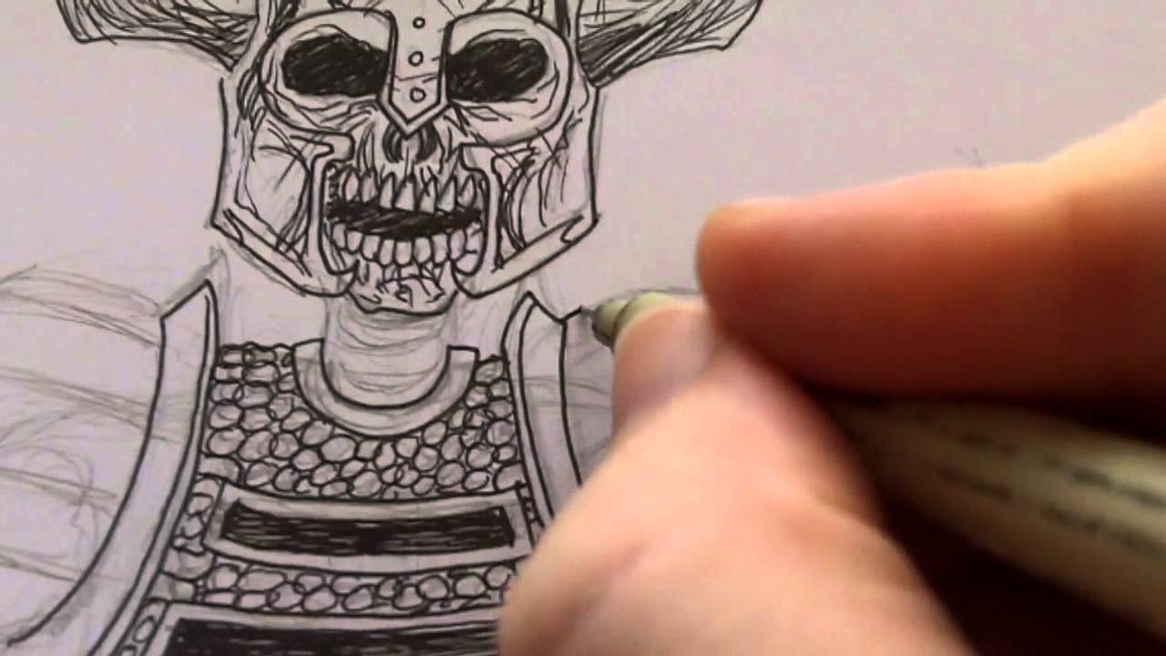 1280x720 How To Draw A Skeleton Warrior Idea - Skeleton Warrior Drawing